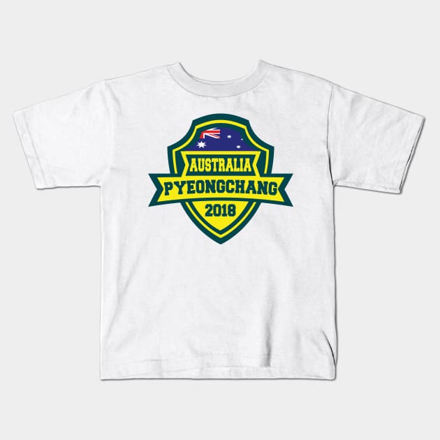 Team Australia Pyeongchang 2018 Kids T-Shirt by pralonhitam